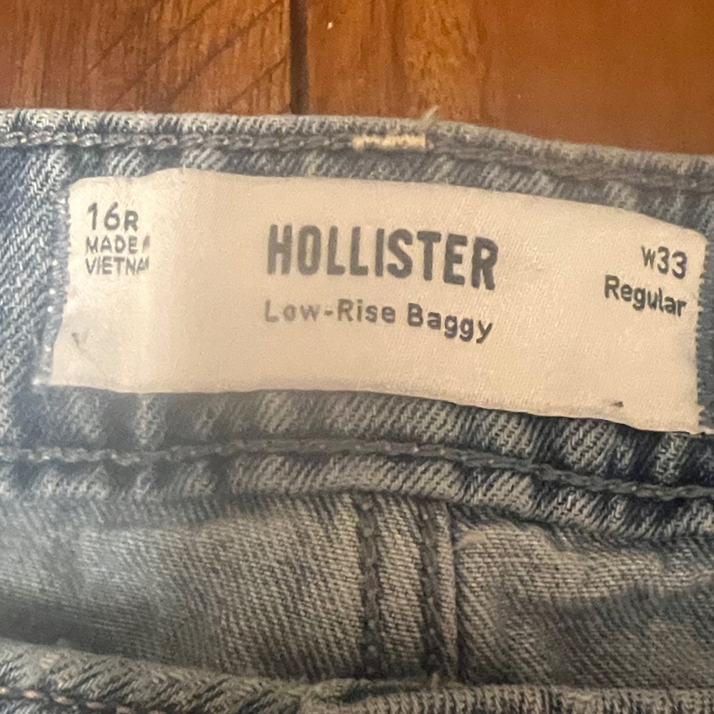 Hollister Blue Low-Rise Baggy Jeans